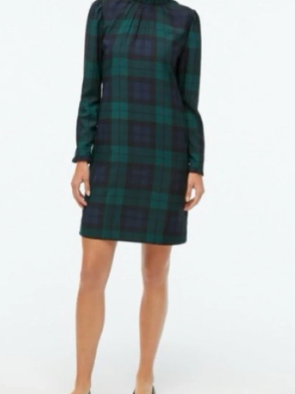 J.Crew Black Watch Plaid Shift Dress 00 Preppy Holiday